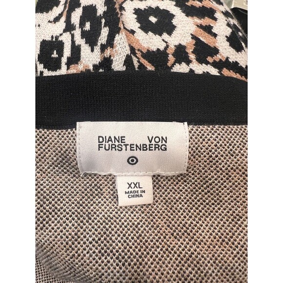 Women's Halter Tie Neck Neutral Poppy Sweaterknit Midi Dress - DVF XXL - Picture 6 of 6